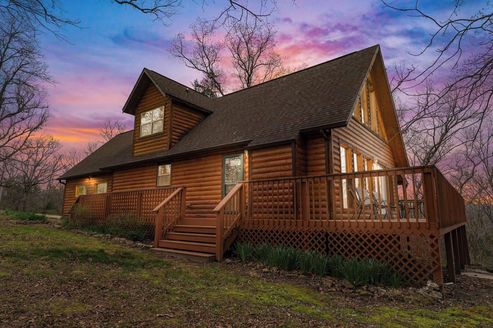 Front view of home, dusk