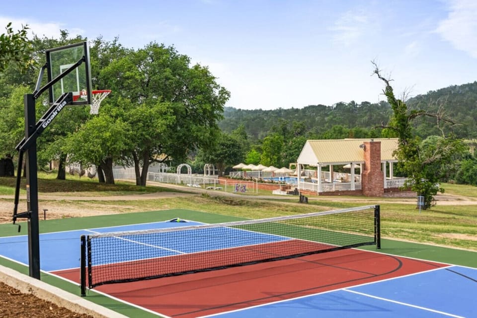 Outdoor fun awaits on our regulation size pickleball court or 3-point basketball court.