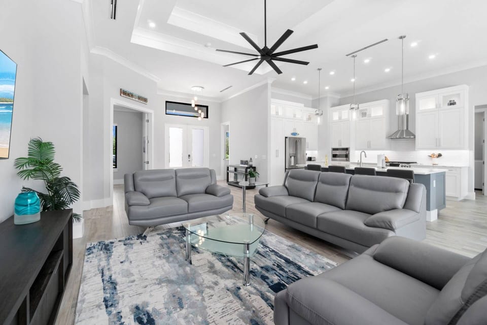 Make it a movie night in this glamorous yet comfortable space.