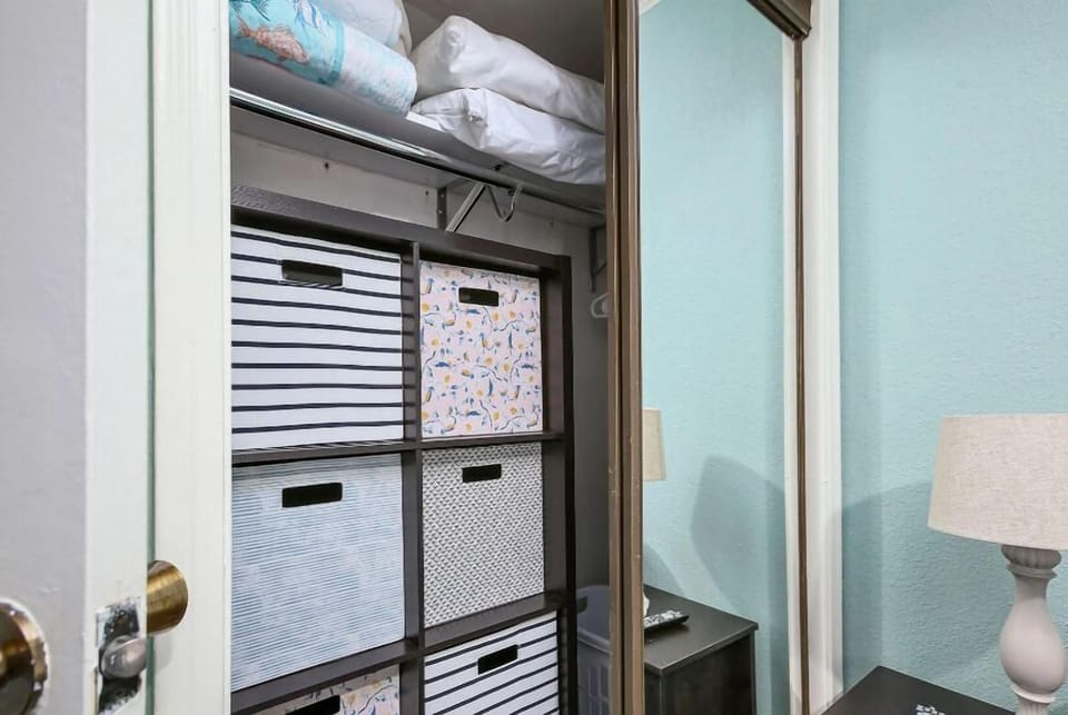 Closet space with organizer