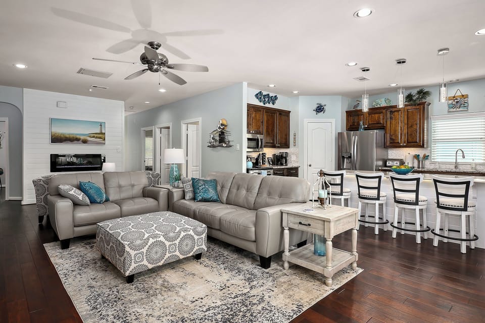 Living room upon entry.