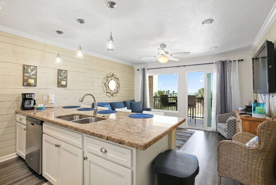 Views to the patio when you walk in.