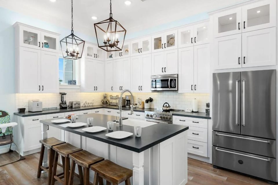 High-end kitchen for cooking great meals with family and friends.