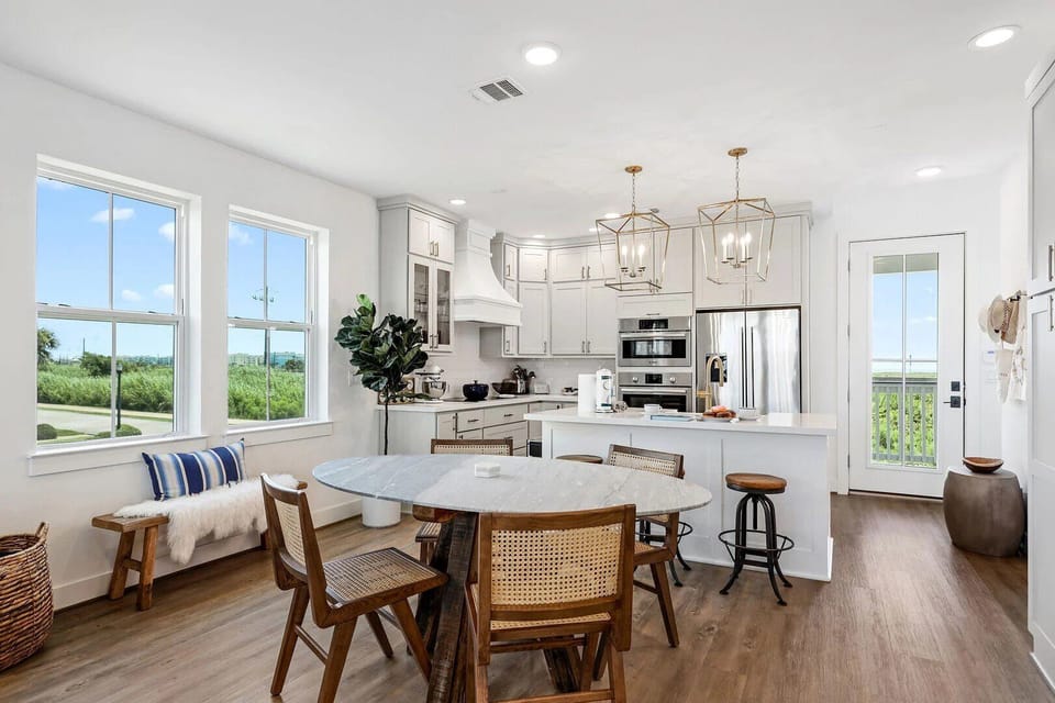 Modern, updated, and fully equipped.  Bring your food, drinks and special spices you may need.