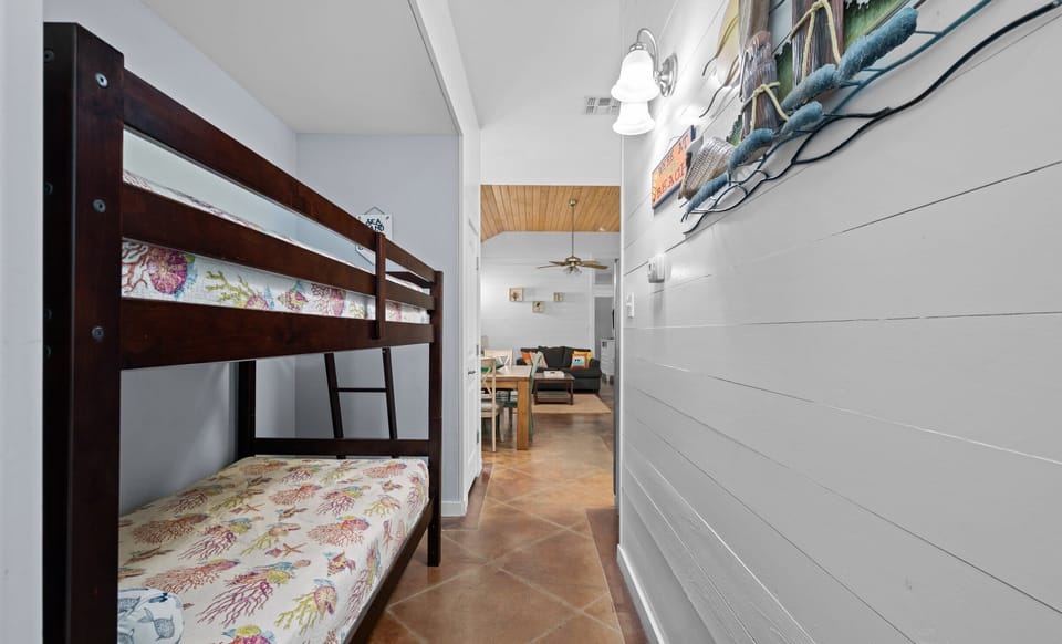 Bunk Nook — Shiplap Hallway Leading to Living Area