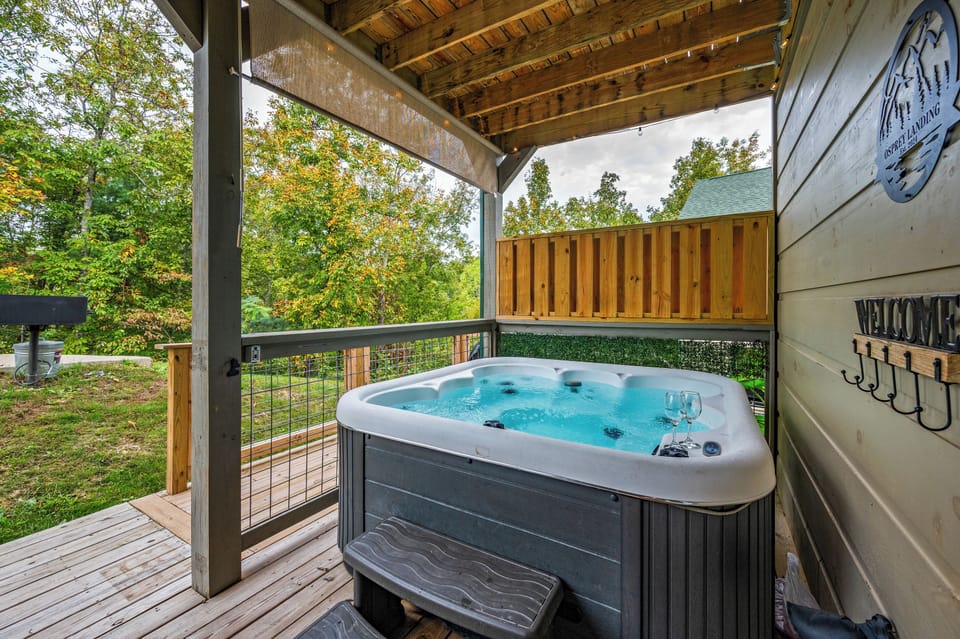 Relax in this beautiful hot tub at the end of a long day out adventuring