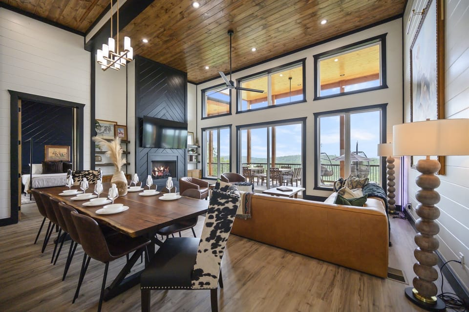 Unwind in the roomy open-concept living, dining, and kitchen area, designed with a fun dose of Western charm inspired by Annie Oakley. It’s a welcoming blend of comfort, character, and style.