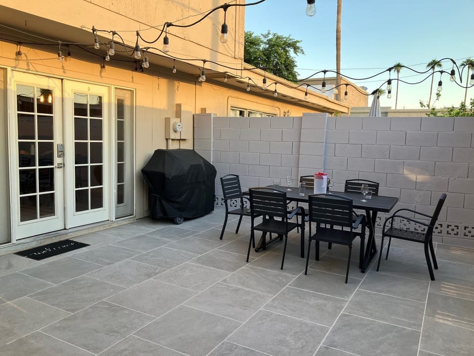 Private Patio - Table, Six Chairs and Gas Grill