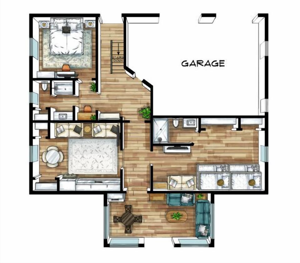 Ground level floor plan