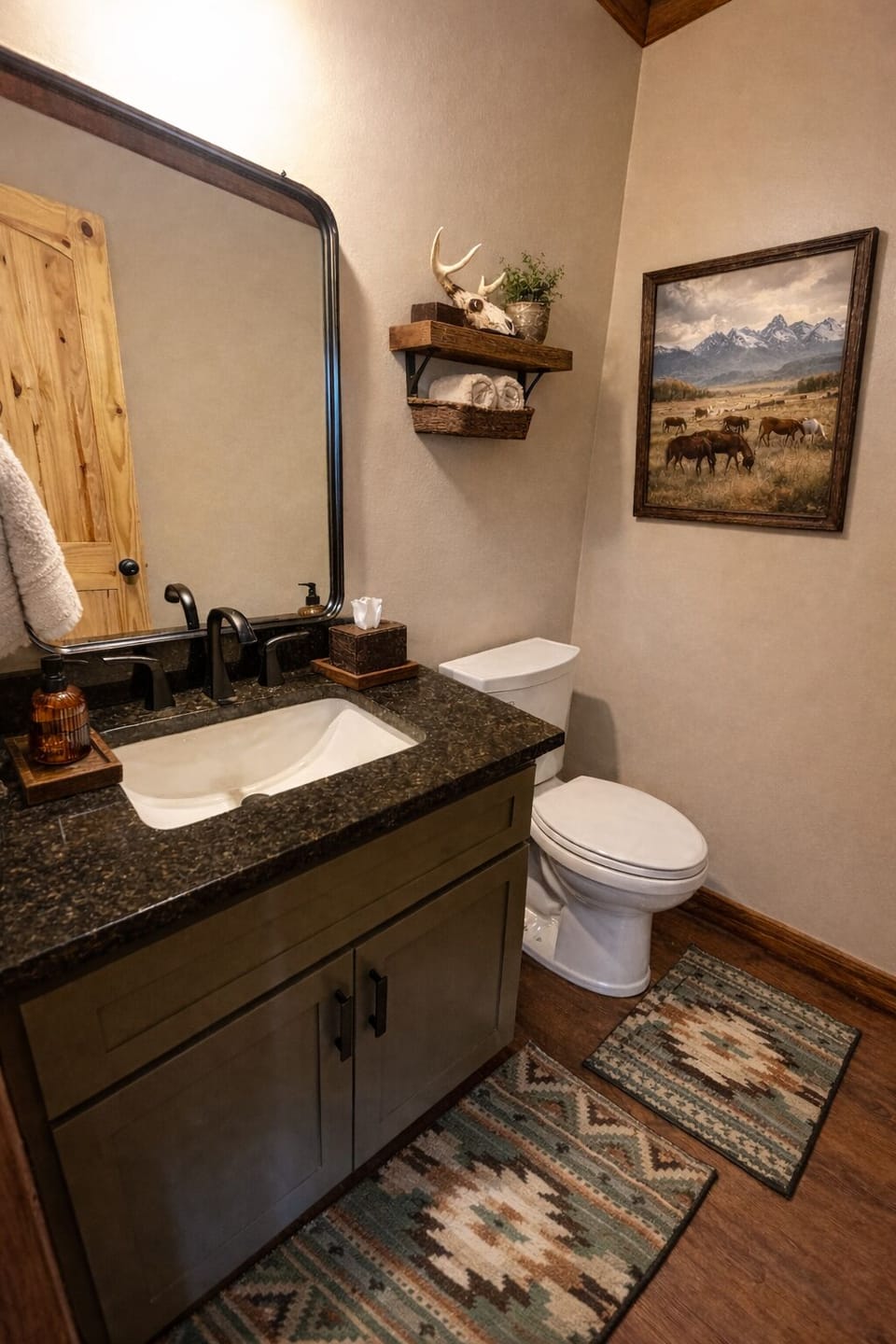 Half bathroom off master bedroom