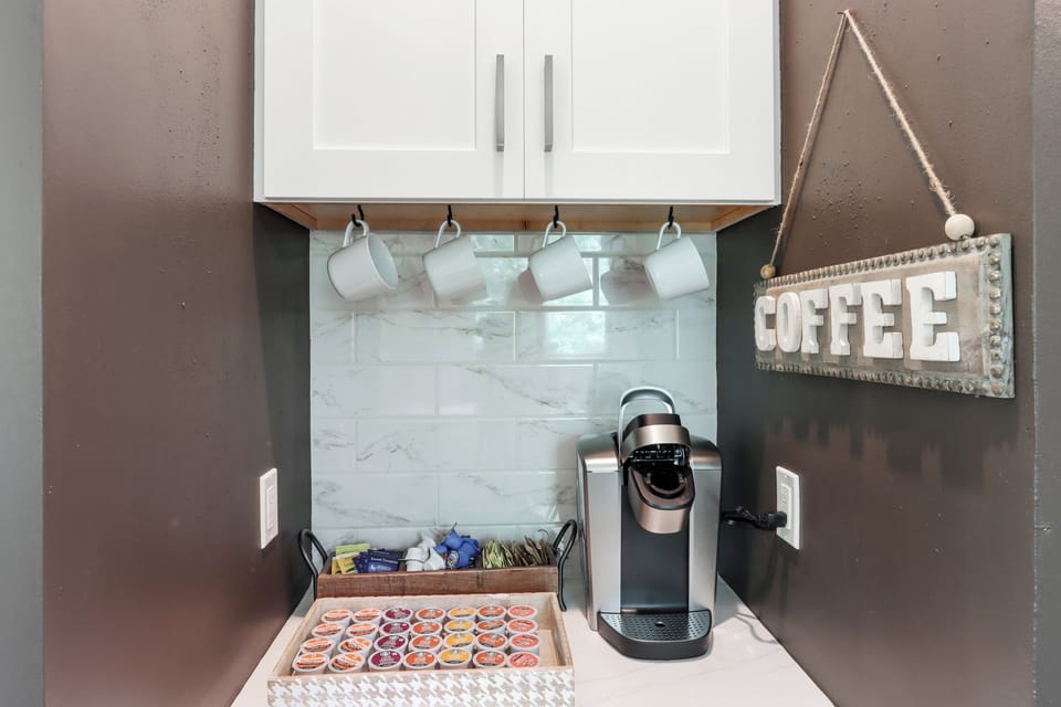 Delight in morning coffee with a Keurig and k-cups provided