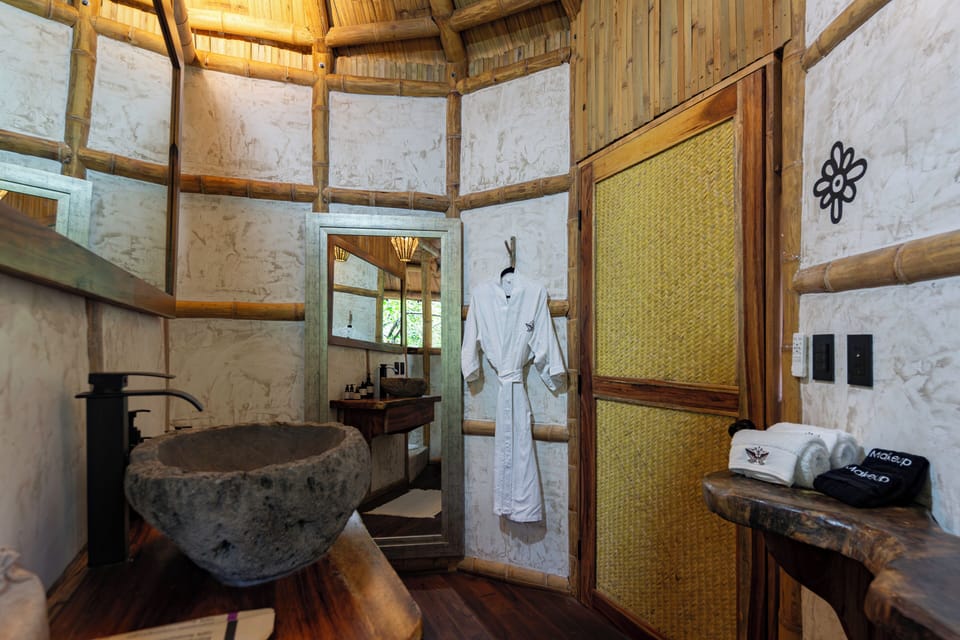 Master Suite | Bathroom | Shower, rainfall showerhead, bathrobes, towels