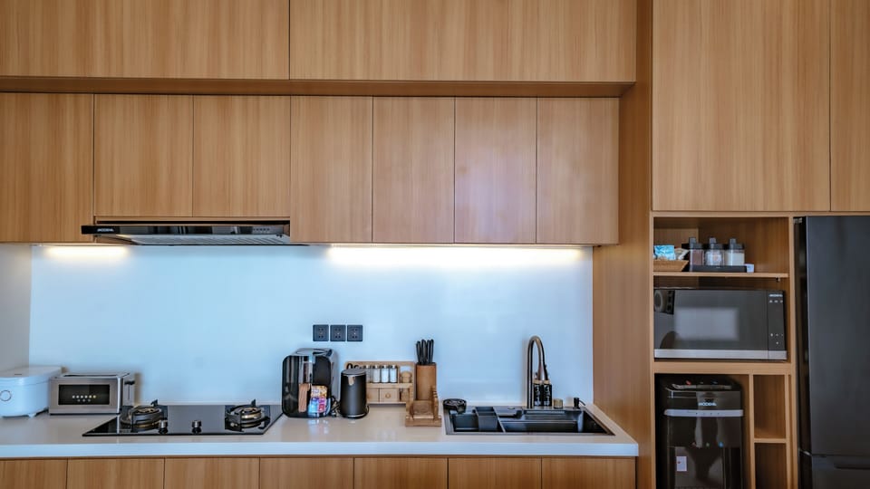 Villa, 3 Bedrooms, Pool View | Private kitchen | Fridge, microwave, stovetop, electric kettle