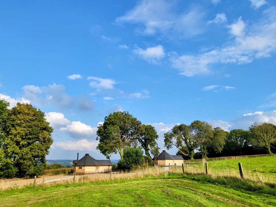 Both cabins are secluded, with views across Exmoor (not each other!)