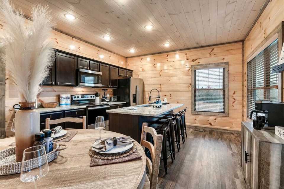 Full kitchen and island