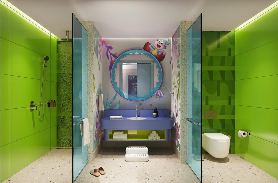 Shower, hair dryer, bathrobes, slippers