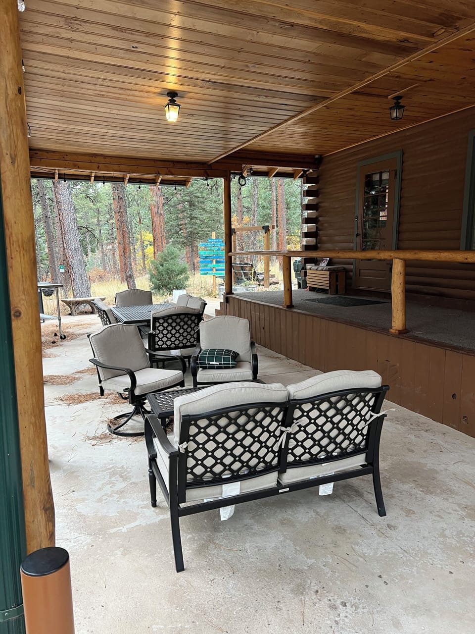 Covered patio seating
