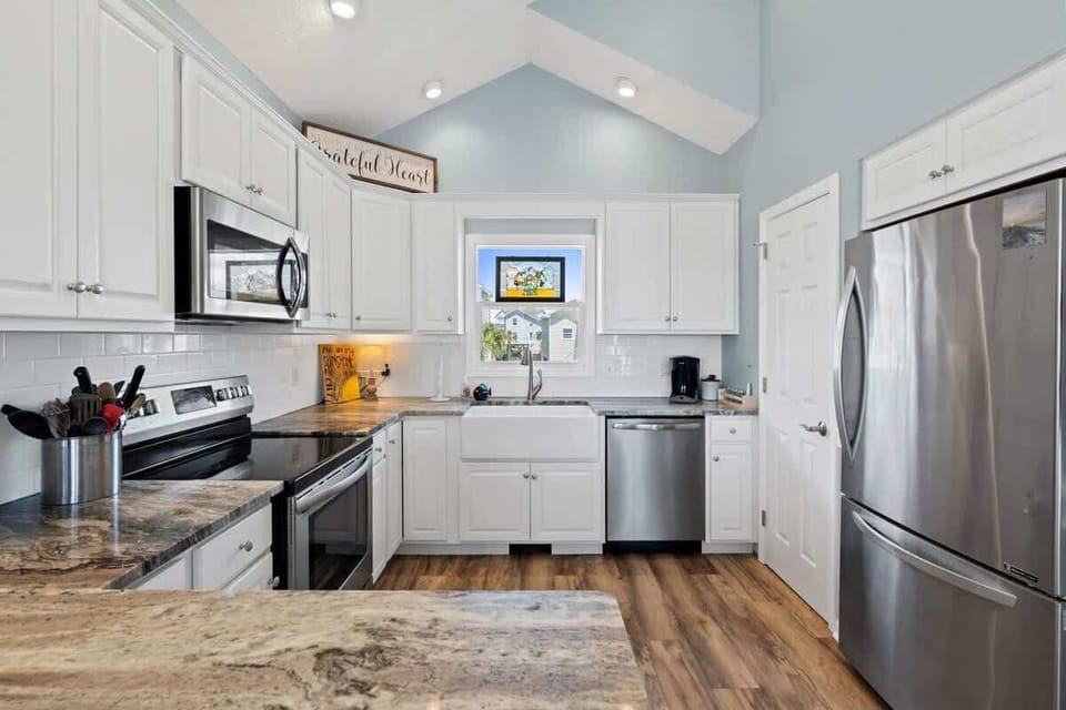 Ample counter space makes meal preparation easy and convenient.