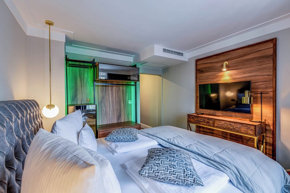 Standard Double Room, City View | In-room safe, desk, laptop workspace, blackout drapes