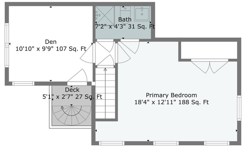 Upper level floor plan