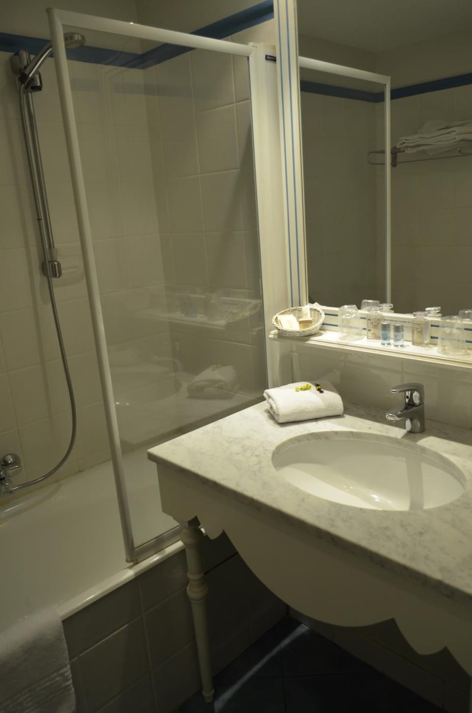 Free toiletries, hair dryer, towels