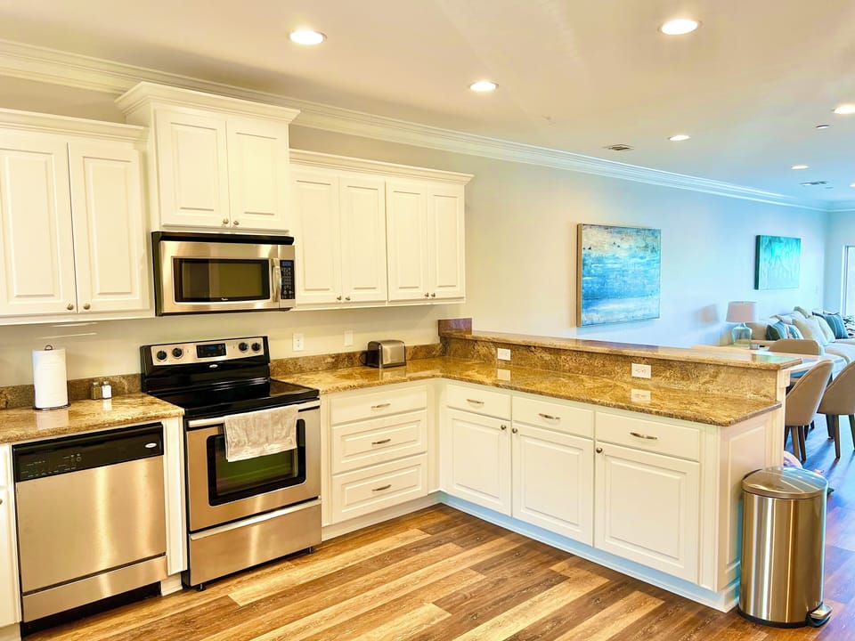 Try out a new recipe in the fully equipped kitchen.