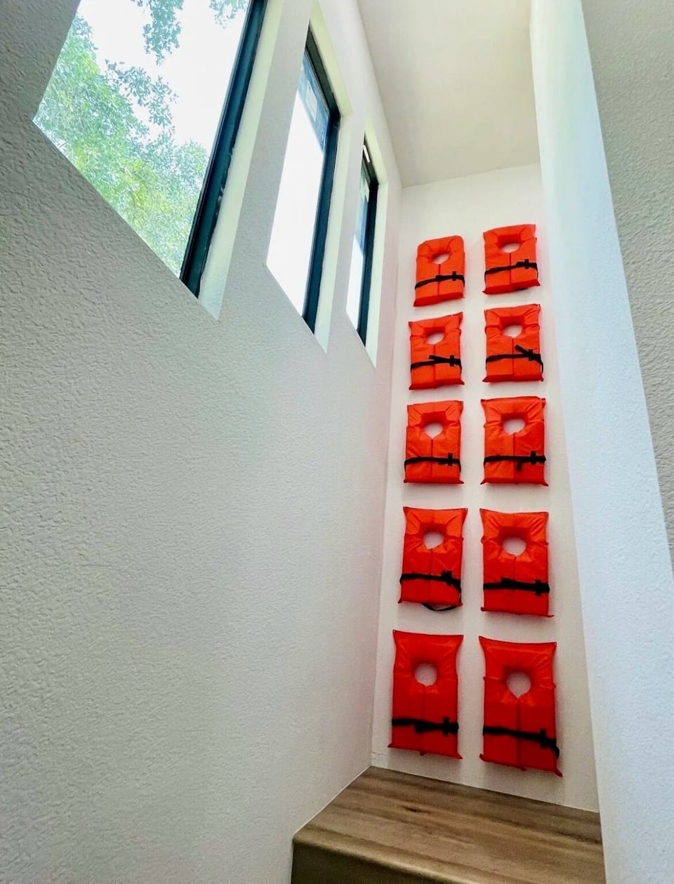 Pop of color with our funky life vest "art" 