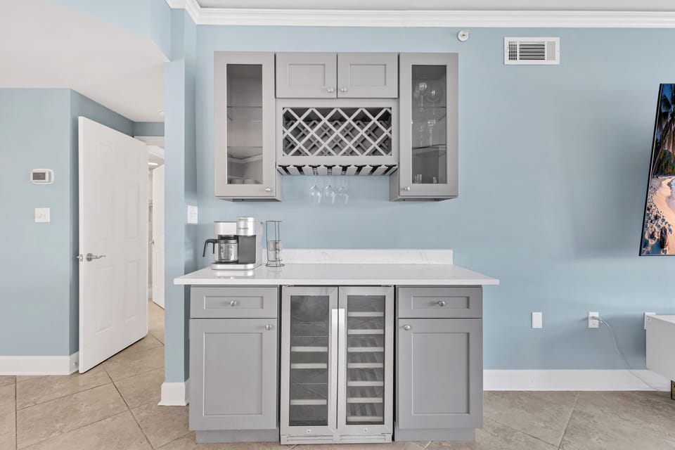 Dry bar for convenience in the living room