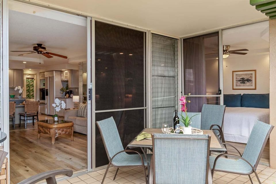 Enjoy meals outdoors with four seater table