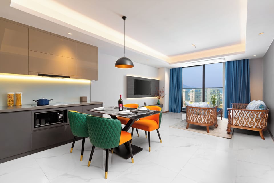 Executive Two Bedroom Suite City View or River View | Private kitchen | Fridge