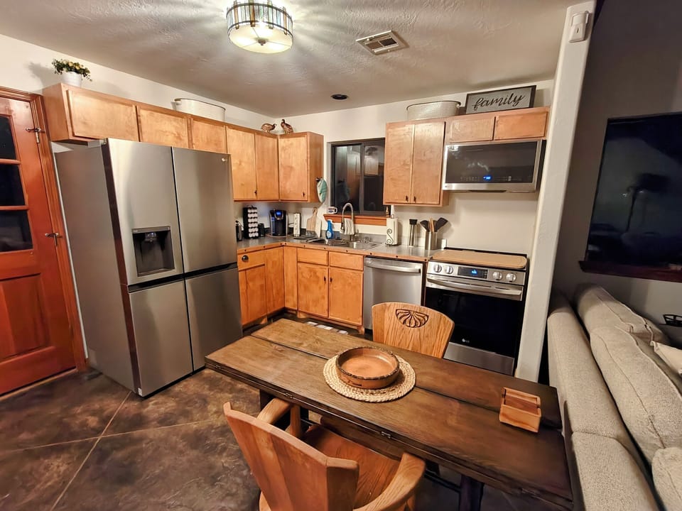 Stove, microwave, fridge, dishwasher and Keurig