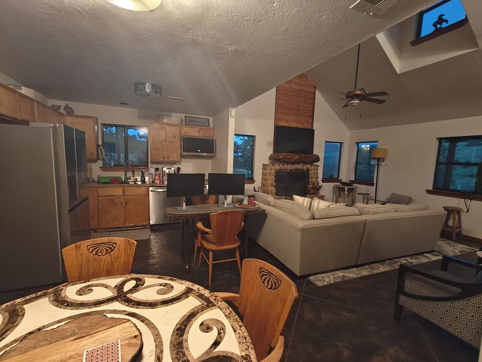  Open dining and living areas.