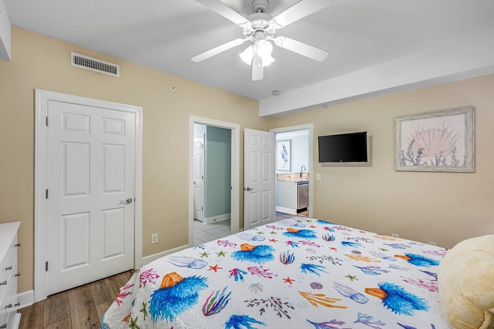The second bedroom also features a King-sized bed and its own television.