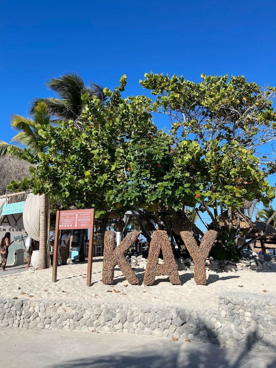 Enjoy Kay Beach Club located on the resort property, short trolley ride