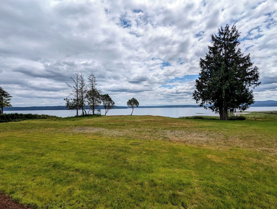 View from the deck, a great place to enjoy the yard games that are provided