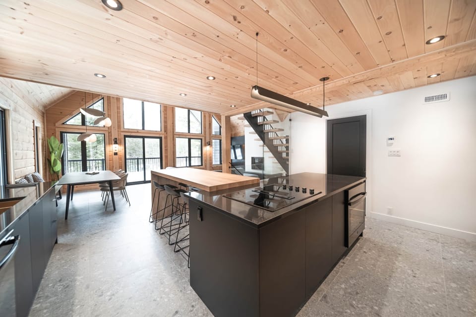 Kitchen with large island-"Le Mitik Kanata Tremblant, Amherst, QC"