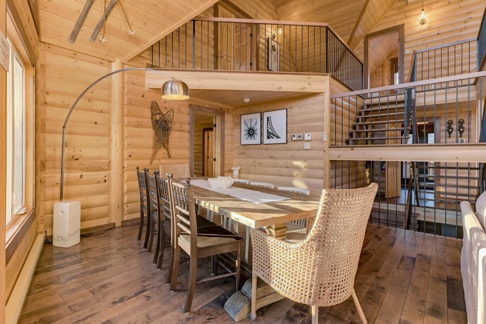 Dining room overlooking the mezzanine