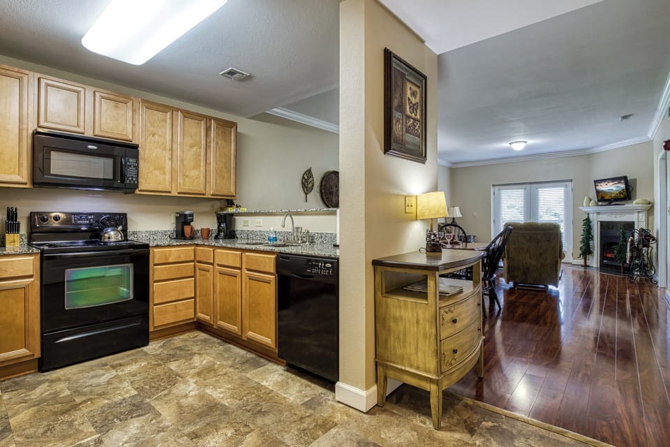 Kitchen, Living Room.