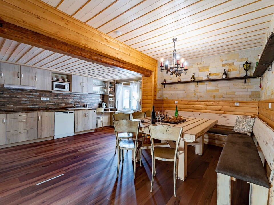 Furniture, Building, Table, Wood, Interior Design, Flooring, Chair, Floor, Cabinetry, Beam
