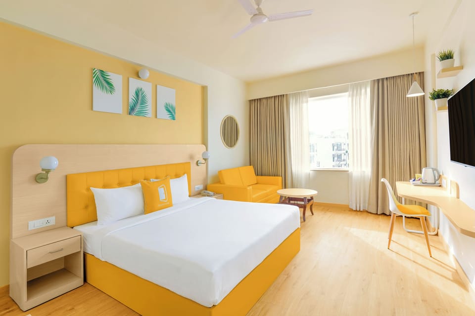 In-room safe, desk, laptop workspace, iron/ironing board