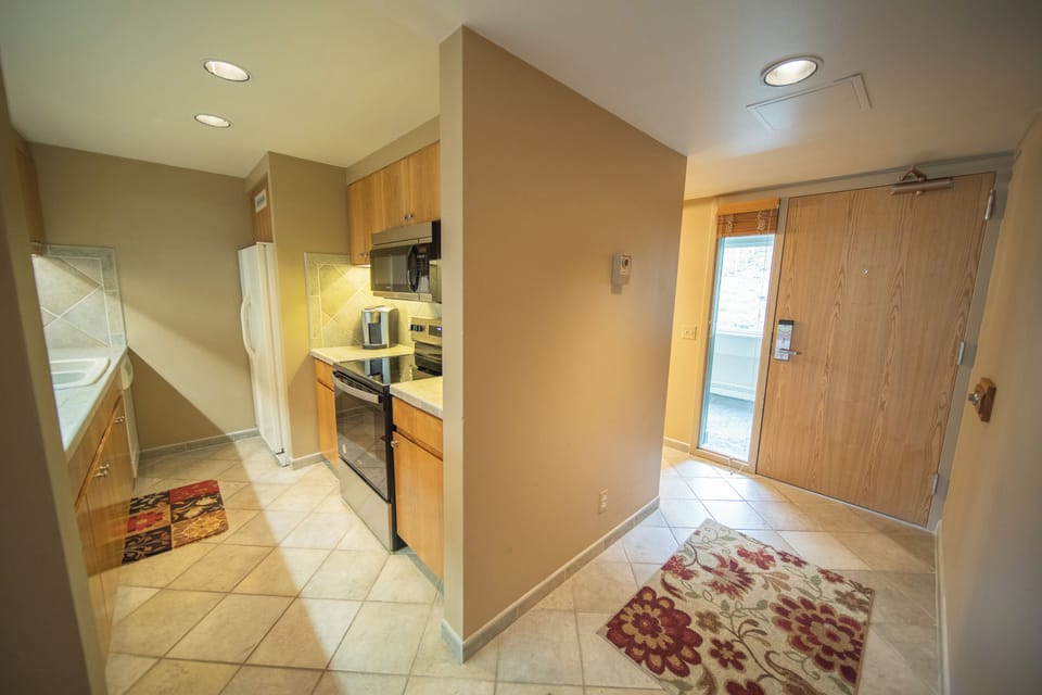 Entryway and kitchen