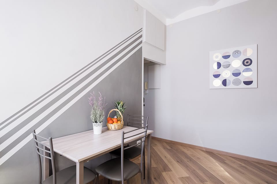 Apartment | Private kitchen | Espresso maker, full-size fridge, microwave, oven