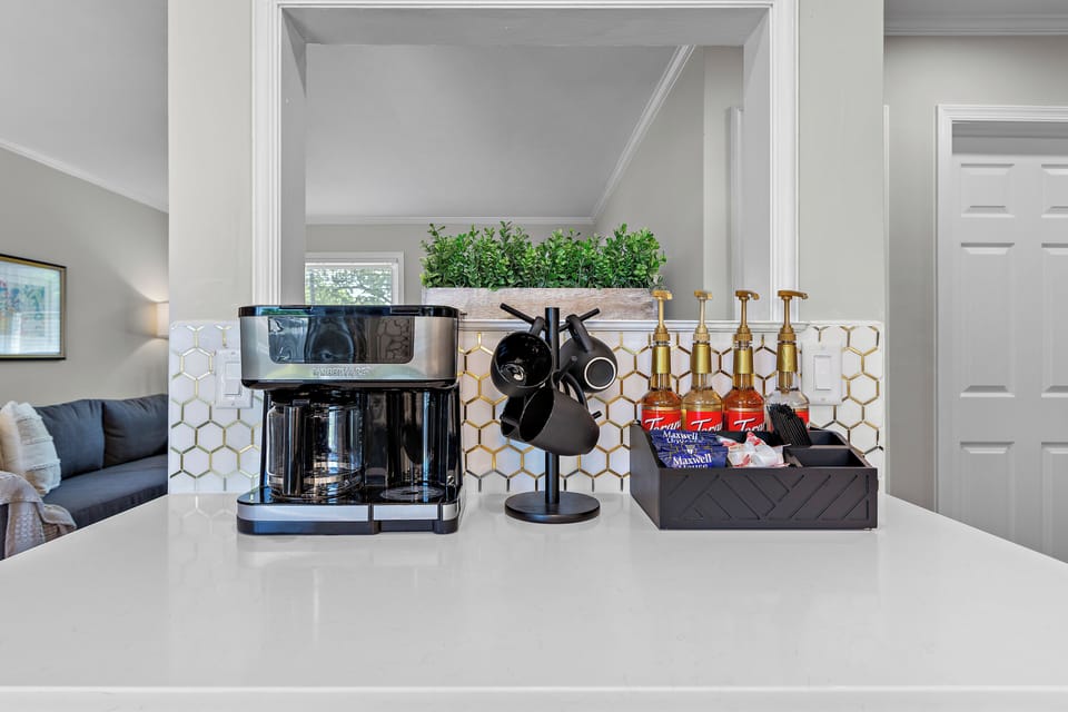 The best part of waking up... Is our fully-stocked coffee bar!