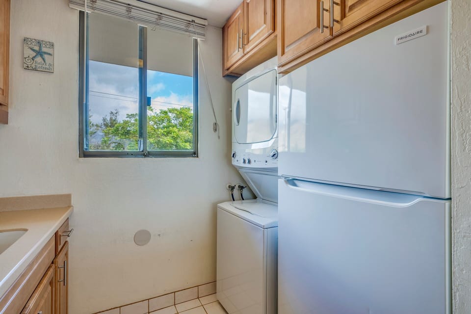 Washer/Dryer located in the kitchen