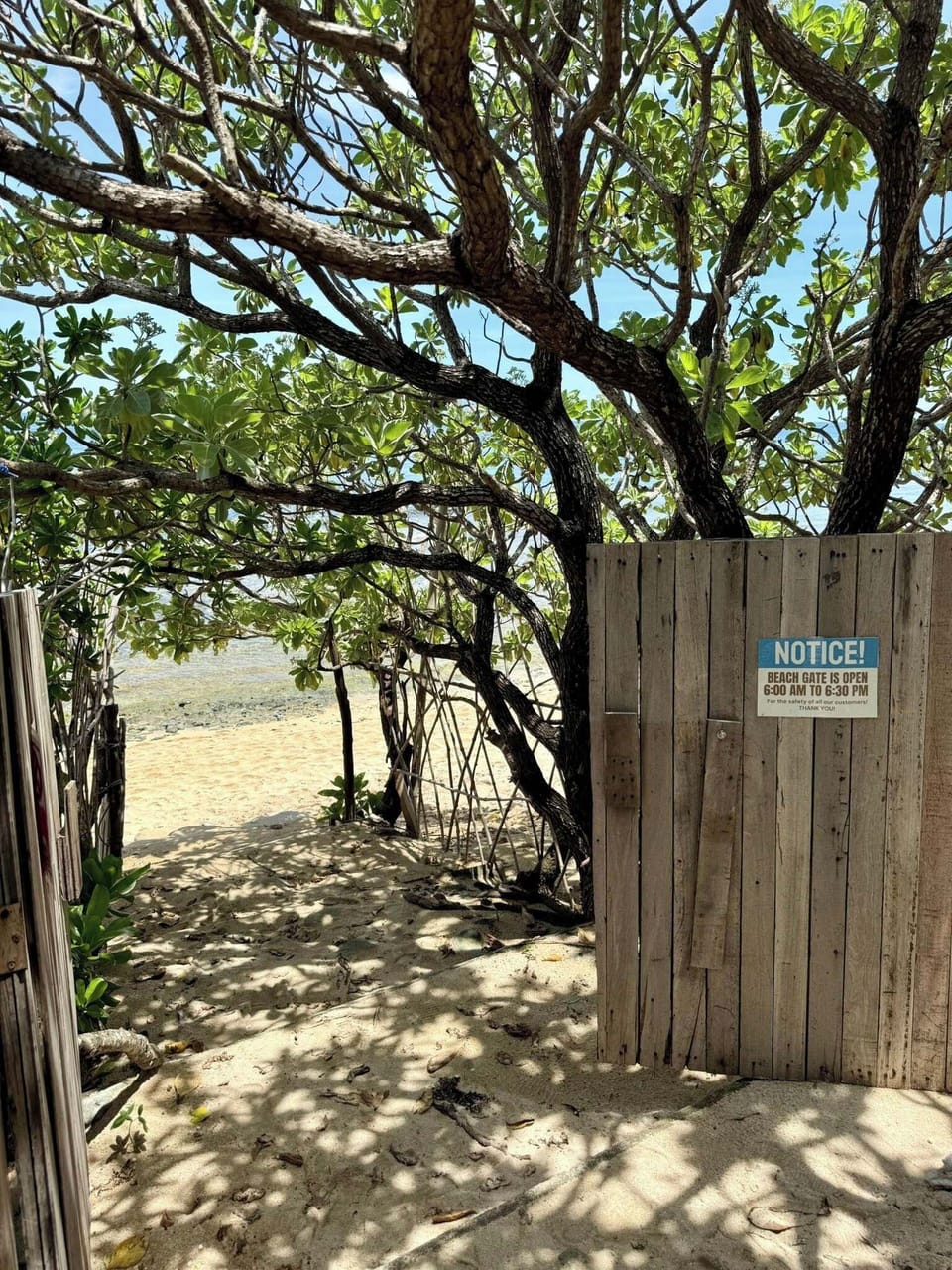 Private beach