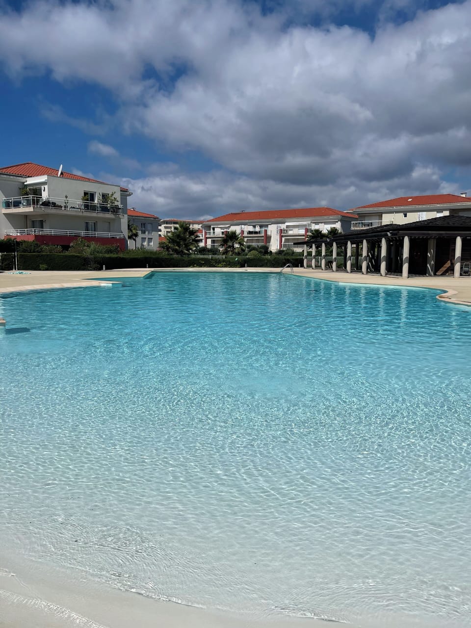Huge, lagoon style swimming pool.