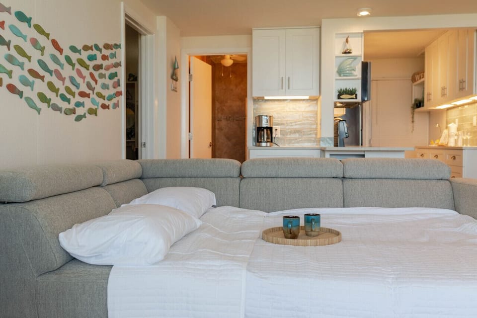 First Queen Sleeper Sofa Open for Sleeping