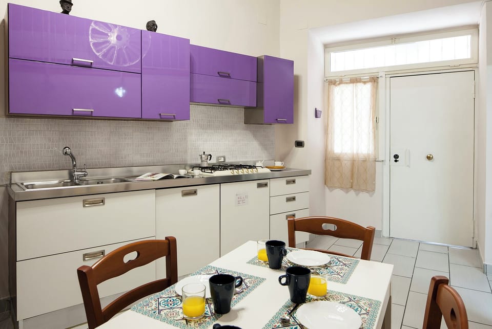 Apartment | Private kitchen | Fridge, microwave, oven, stovetop