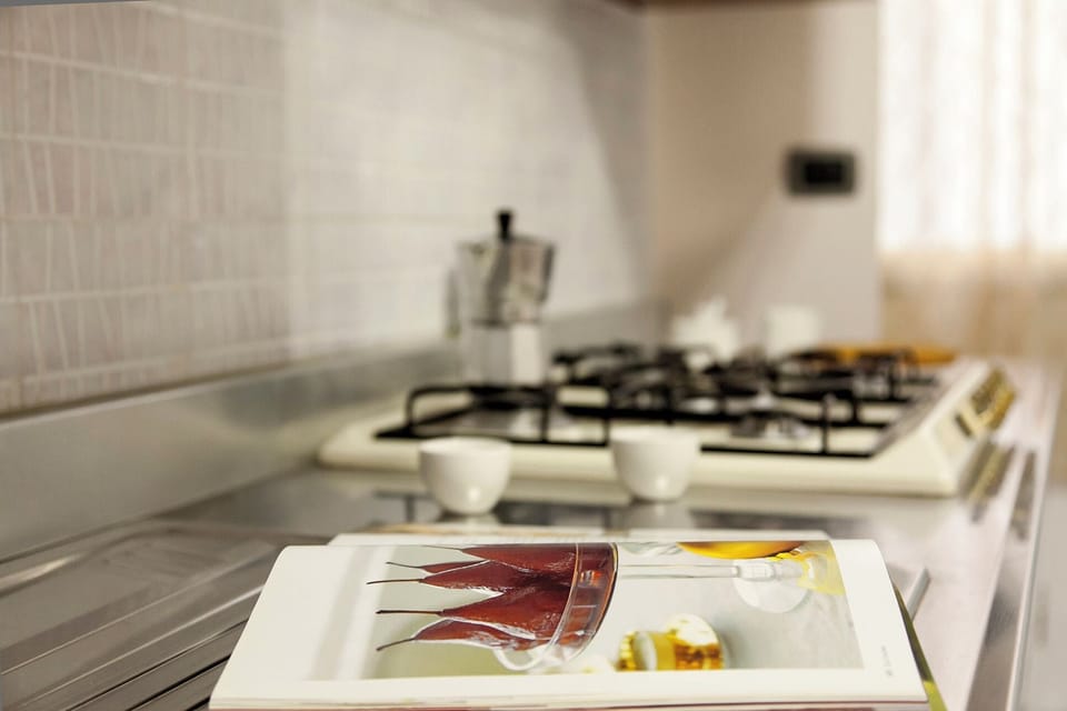 Apartment | Private kitchen | Fridge, microwave, oven, stovetop