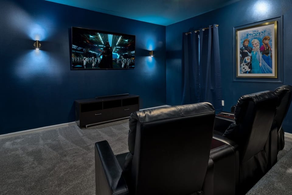 Soundproof, 2 level home theater - 80" HDTV - Dolby Sound